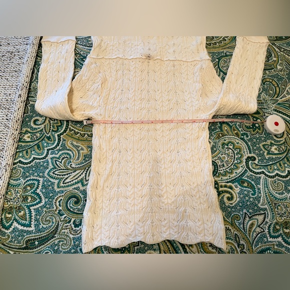 Free People Cowl Neck Sweater Knit Top in Sugar Swirl Cream Size XS NWT - Picture 4 of 5